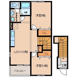 エクセルハイツ上宿　Ａ棟の物件間取画像